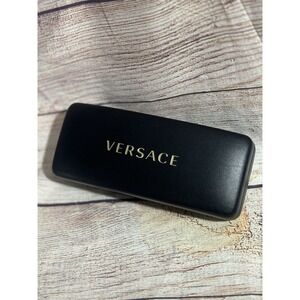 Versace Authentic Hard Eyeglasses Sunglasses Case in Black / Gold Clamshell